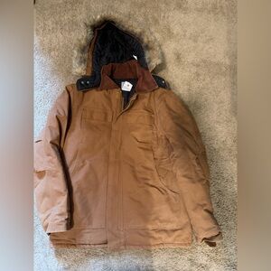 Carhartt Vintage 90s Duck Arctic Quilted Lined Hooded Jacket Coat Men's L Tan.